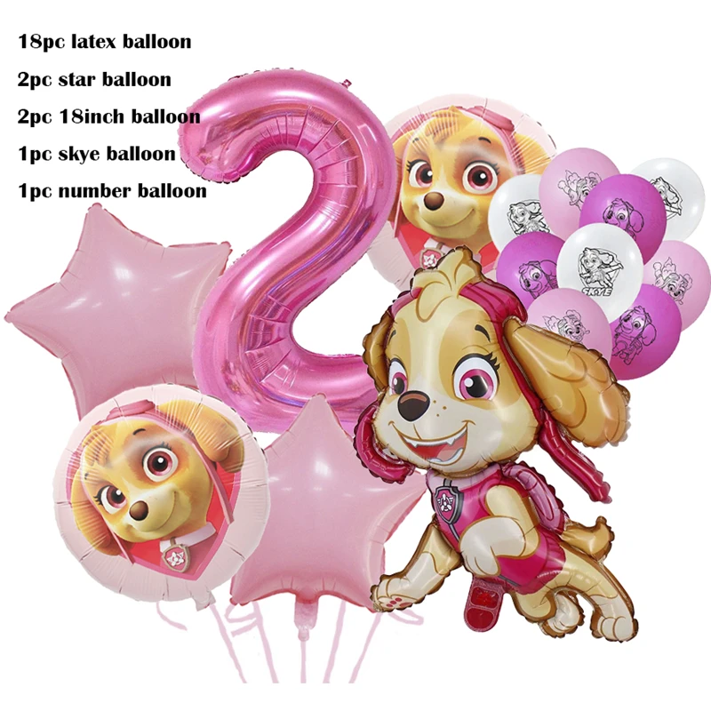 thumbnail image 1 of Decoraciones para fiesta de cumpleaños de la Patrulla Canina de Skye, nuevos vasos de papel, platos y servilletas de Skye, kit de globos, pancartas, suministros para eventos de baby shower, 1 of 5