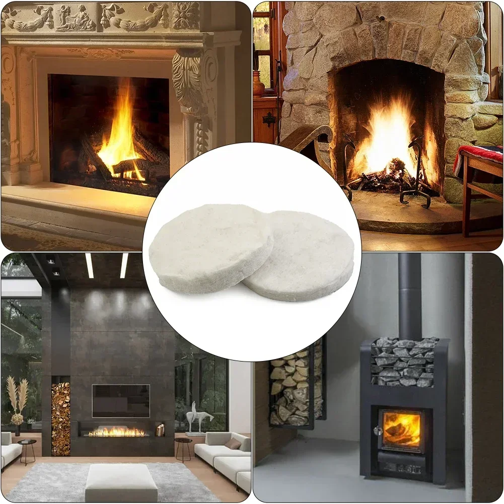 White Ceramic Wool Sponge Cotton Round Bio Fire Heating For Fireplace Ovens And Gel Burner Home Improvement 1/2/3/5Pcs/set
