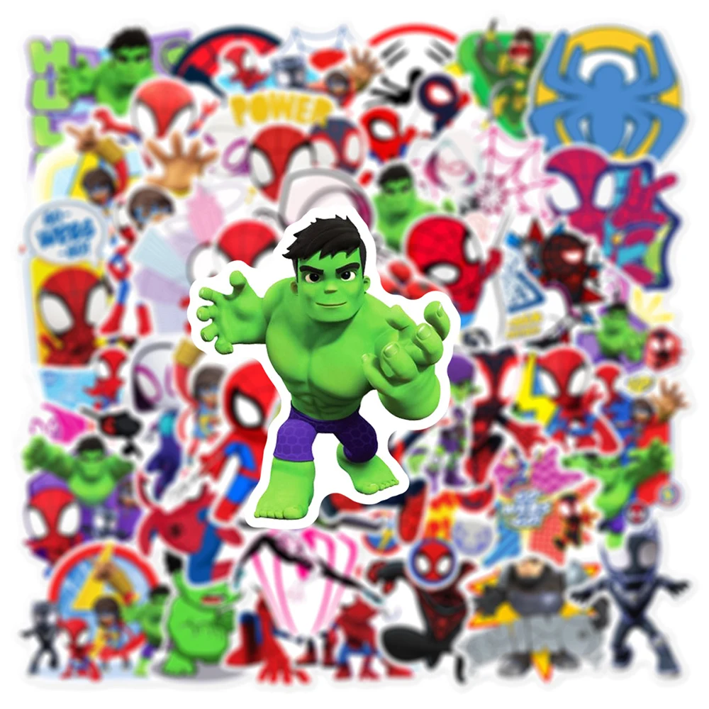 50PCS New Spider Man Amazing Friends Sticker DIY Guitar Laptop Luggage Skateboard Graffiti Decals Fun for Kid 5