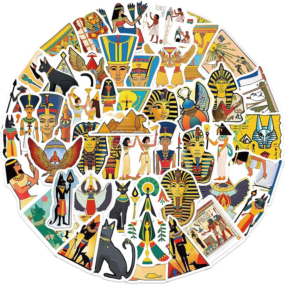 

10/25/50PCS Classic Ancient Egypt Sticker Waterproof DIY Retro Art Decoration Luggage Guitar Helmet Skateboard Cup Phone PVC Toy