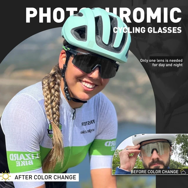 - Photochromic Sunglasses  Men Cycling Glasses MTB Women Sport Speed Road Mountain Bike Bicycle Cycl Eyewear Goggle - Image 3