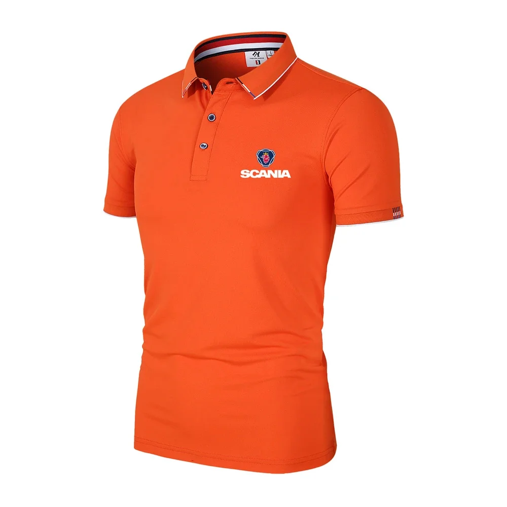 Summer Truck Polo Shirt Men's Hot Selling Golf T-shirt Street Fashion Business Solid Color Slim Fit Tennis T-shirt