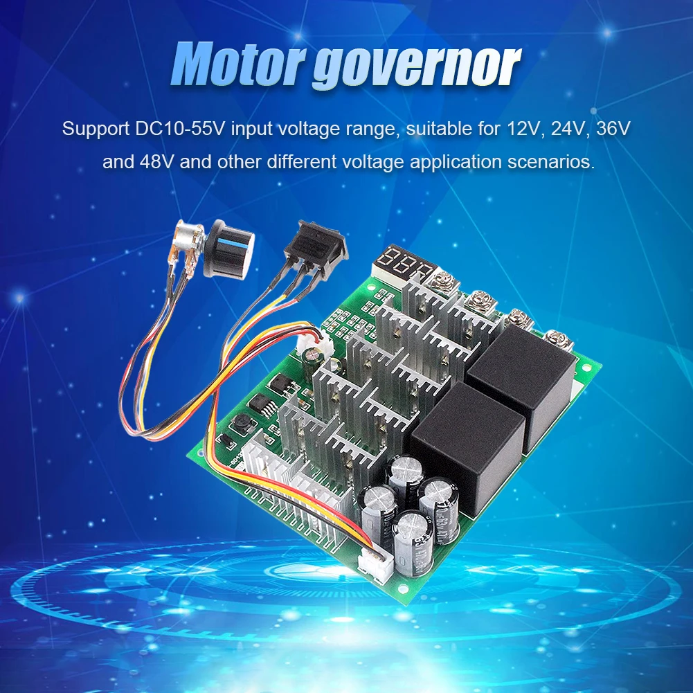 DC10V-55V Motor Speed Controller 12V 24V 36V 48V 60A Forward Reverse Converter 100A Max with Knob Switch Electrical Equipment
