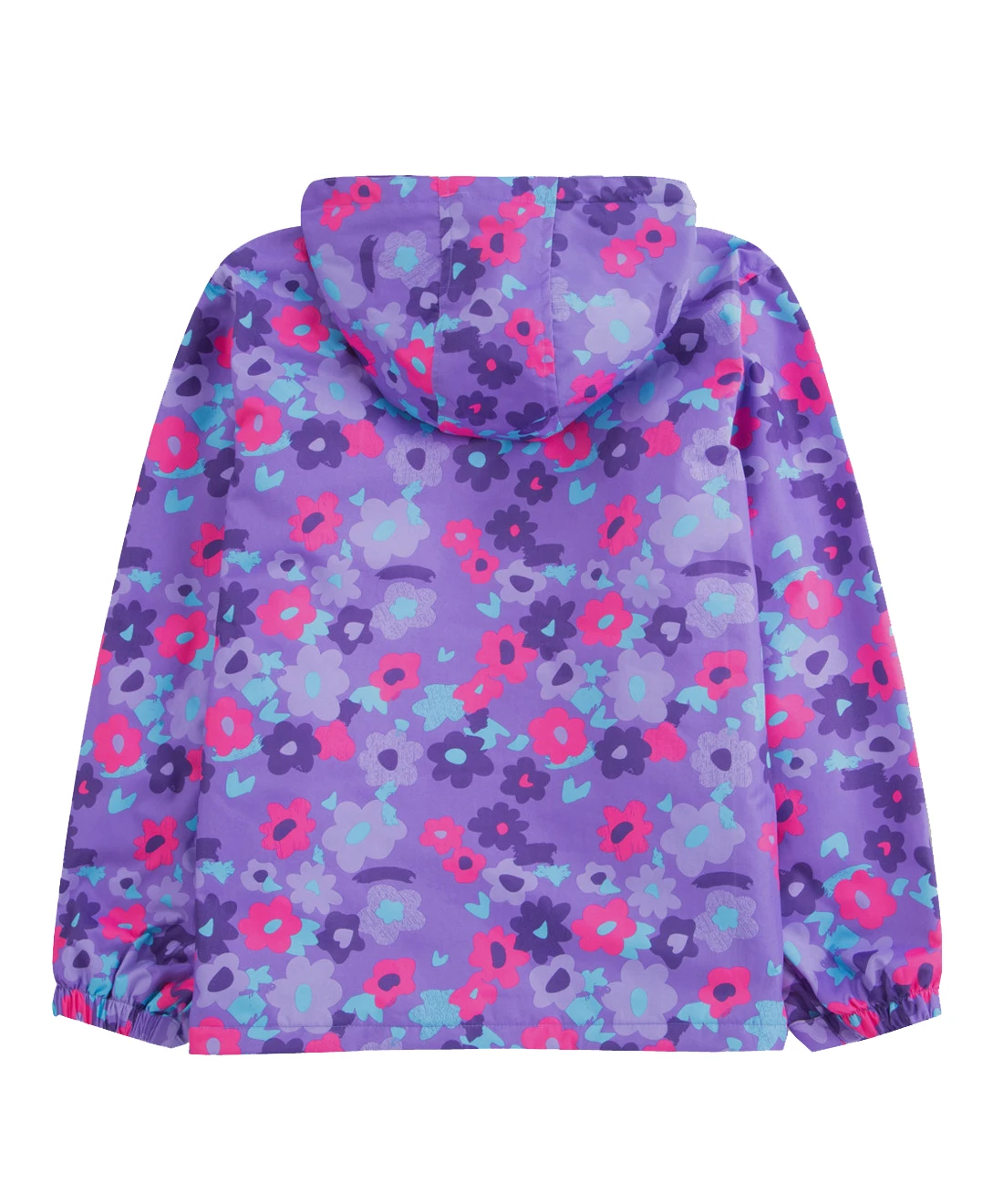 New Autumn Girls Floral Outdoor Jackets Children's Flush Lined Waterproof Outerwear Kids Spring Long Sleeve Thick Hooded Coats