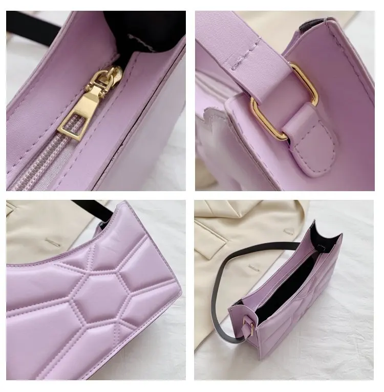 Spring Autumn Women Small Square Bags 2022 Fashion New Shoulder Bag Popular Women Ruched Vintage Handbag