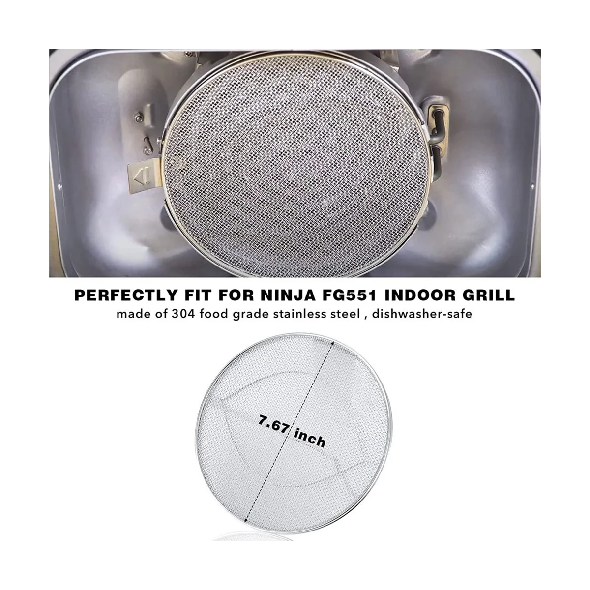 Stainless Steel Splatter Shield splatter shield accessories For Ninja Foodi FG551 Accessories for Ninja Foodi Smart XL 6-In-1 Indoor Grill Reusable