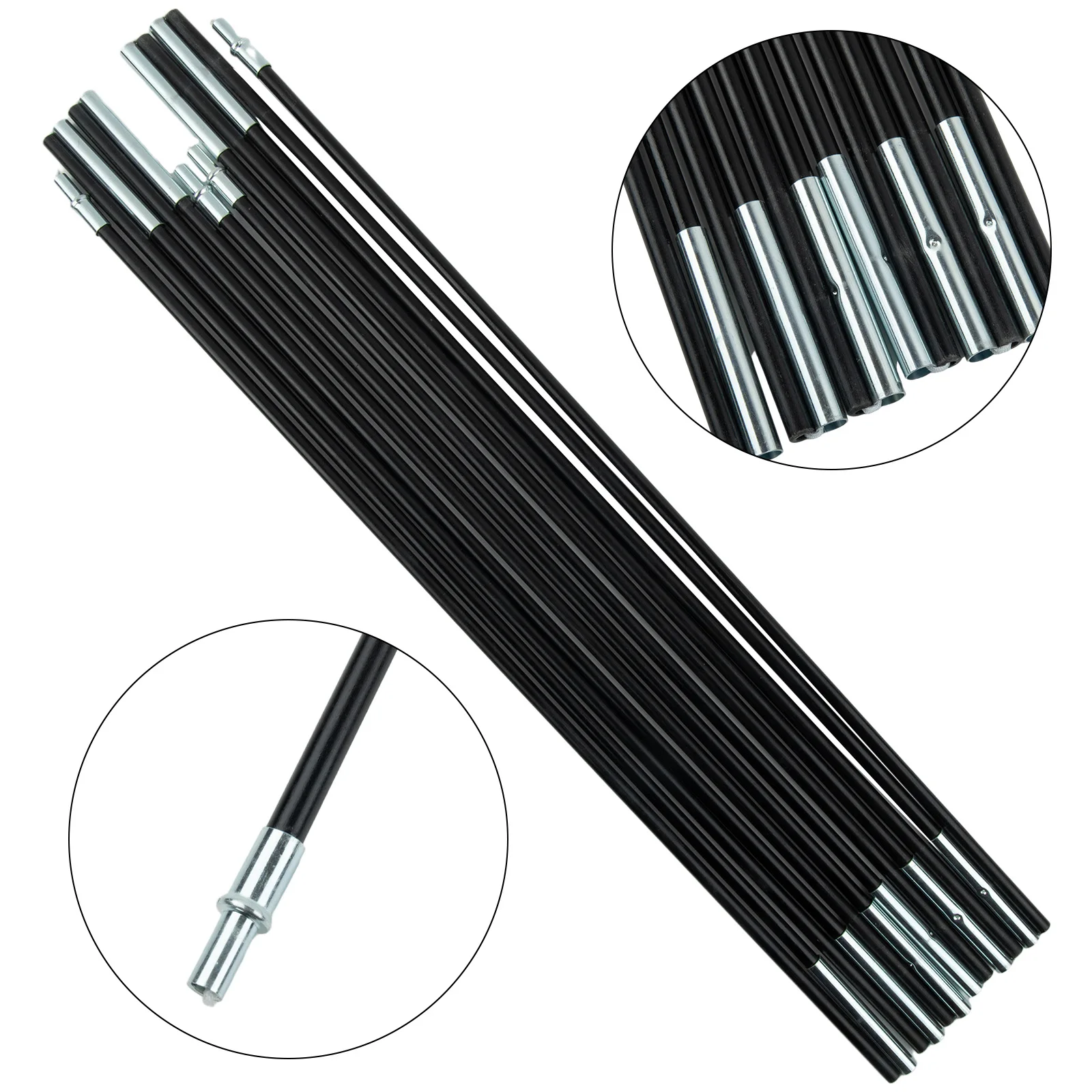 Description Picture 6 of item1 Pair 3/3.3/4/4.48/4.9m Fiberglass Tent Rod Camping Tent Pole Bars Support Rods Awning Frame Kit Hiking Travel Outdoor Tools