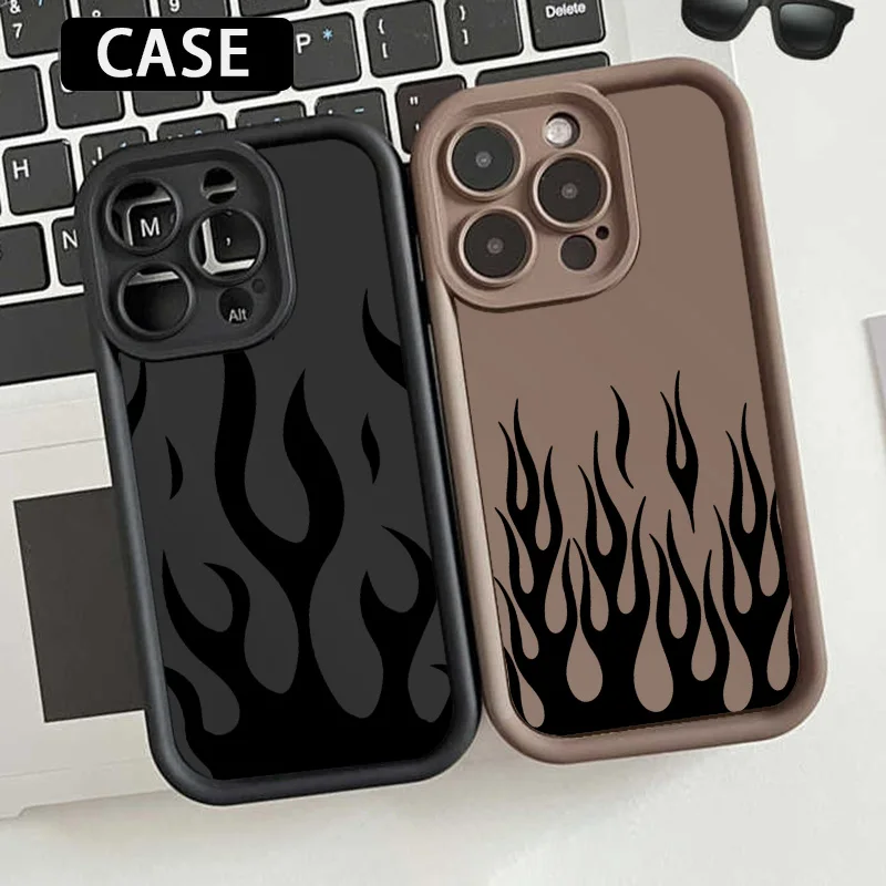 Fbshion Flbme Per Apple Iphone 7 8 Se 2022 X Xr Xs 11 12 13 14 15 Mini Plus Pro Max Eyes Ladder Phone Case Silicone Funda Soft