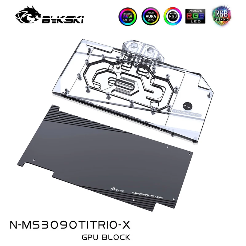 Bykski Gpu Water Block Uso Per Msi Rtx 3090Ti Gaming X Trio/Suprim X 24G Scheda Video/Rame Acrilico/Radiatore N-Ms3090Titrio-X