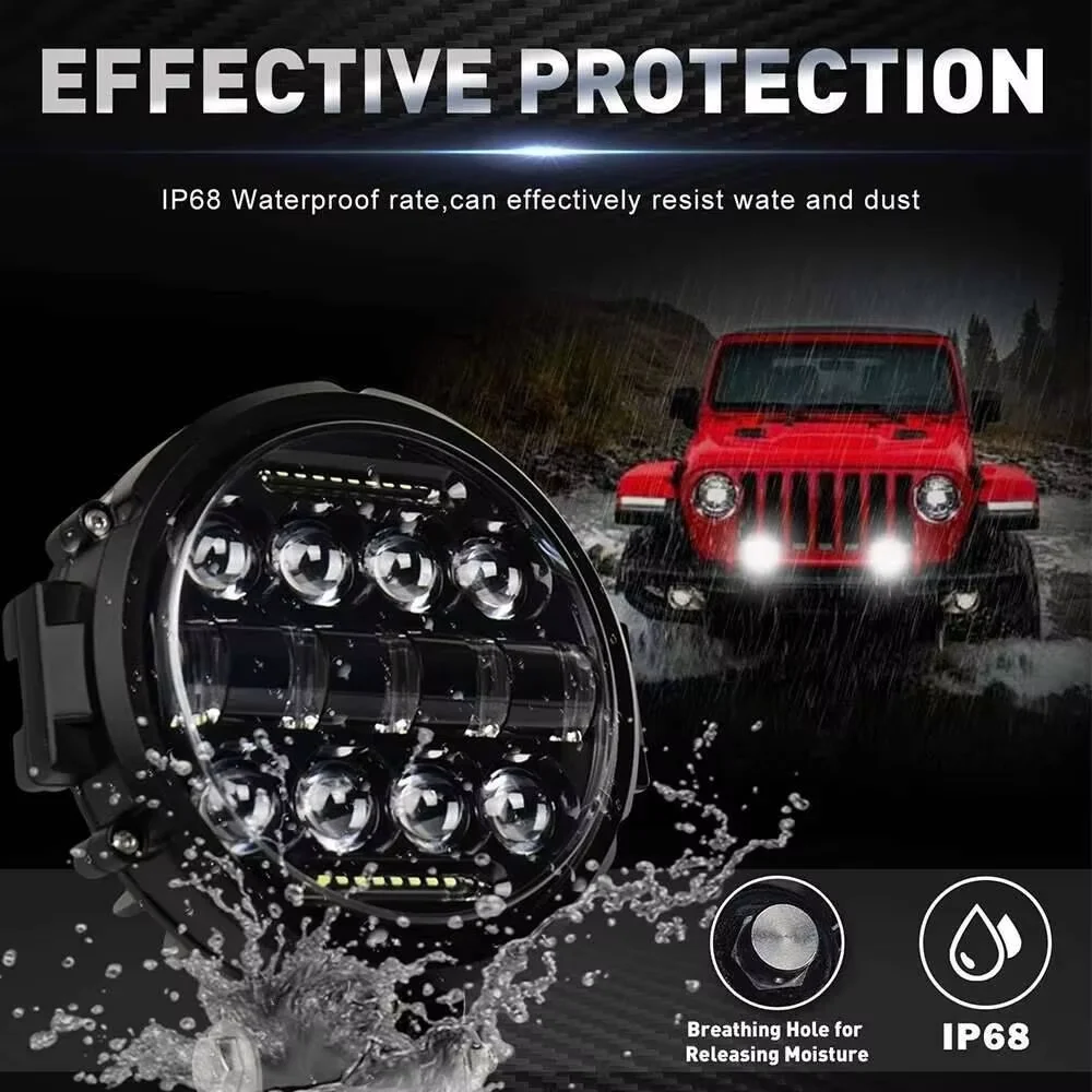 7인치 LED 작업등 바, 지프 4X4 SUV UTV ATV 오프로드 보트 트랙터 트럭 차량용 범용 주행 스포트라이트 안개등