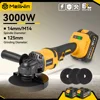 MELLWIN 125mm M14 Brushless Electric Angle Grinder Cordless Polishing Machine Woodworking Cutter Tool For Makita 18V Battery Pin