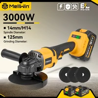 MELLWIN 125mm M14 Brushless Electric Angle Grinder Cordless Polishing Machine Woodworking Cutter Tool For Makita 18V Battery Pin