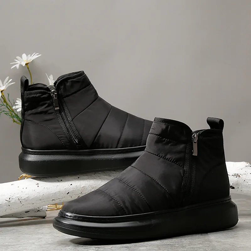 Winter Men's Snow Boots High Quality Casual Cotton Shoes for Men Fashion Trend Wear-Resistant Anti Slip Waterproof Short Boots