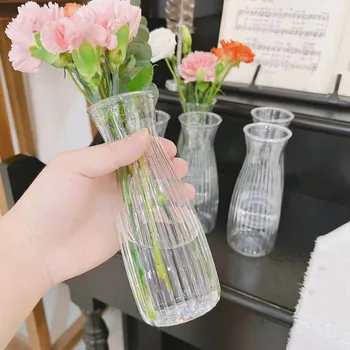 Vaso di plastica trasparente nordico Contenitore per composizioni floreali Vasi creativi per piante idroponiche Decorazioni per la scrivania del soggiorno della casa 1