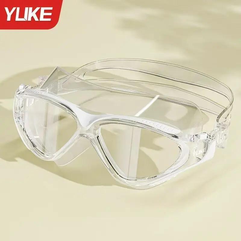 Big Frame Professional HD Anti-fog Silicone Swimming Goggles Adults With Earplugs Men Women