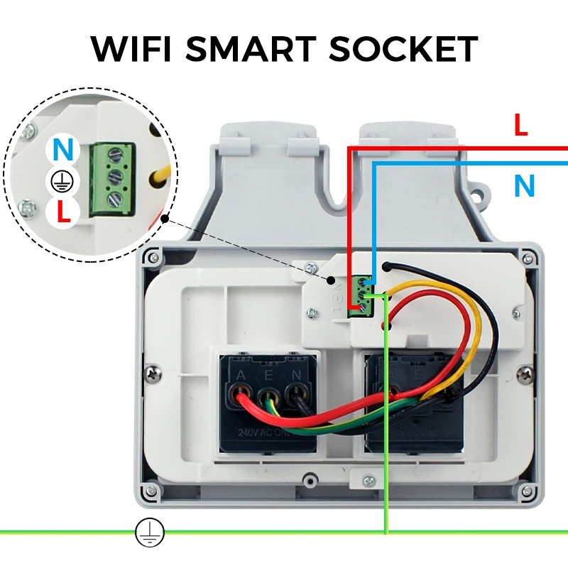 Avoir Tuya Wifi Smart Socket IP66 Outdoor Waterproof Power Brazil Outlet Voice Control Timer Switch Work With Google Home Alexa