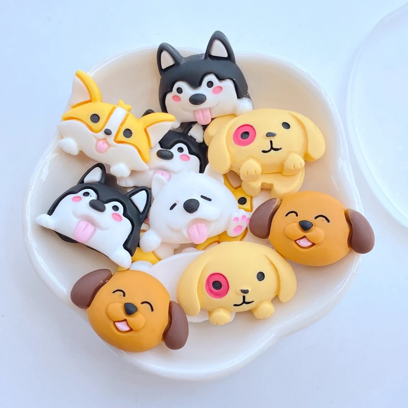 

10Pcs New Cute Mini Cartoon Dog Flat Back Resin Cabochons Scrapbooking DIY Jewelry Craft Decoration Accessorie