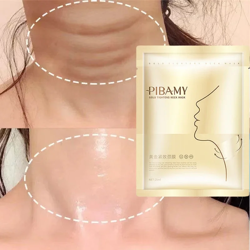 Golden Anti Wrinkles Neck Mask Lifting Firming Fade Fine Line Collagen Neck Mask Whitening Moisturizing Skin Care Korean Product