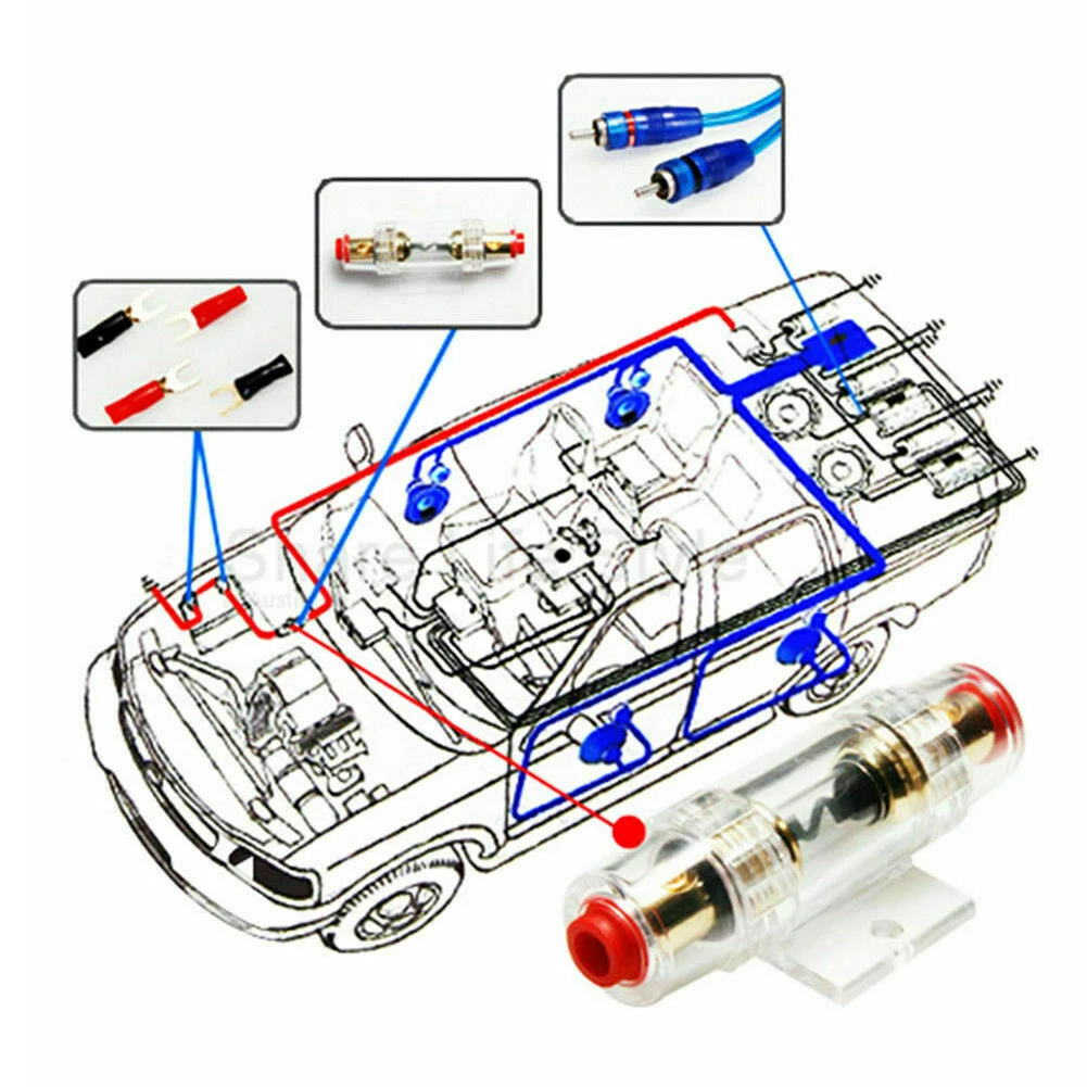 Car Stereo Audio Signal Cable Audio Cables 1500w Car Power Amplifier Wiring Kit Audio Subwoofer AMP RCA Power Cable Fuse Kit Car Audio Wire Wiring