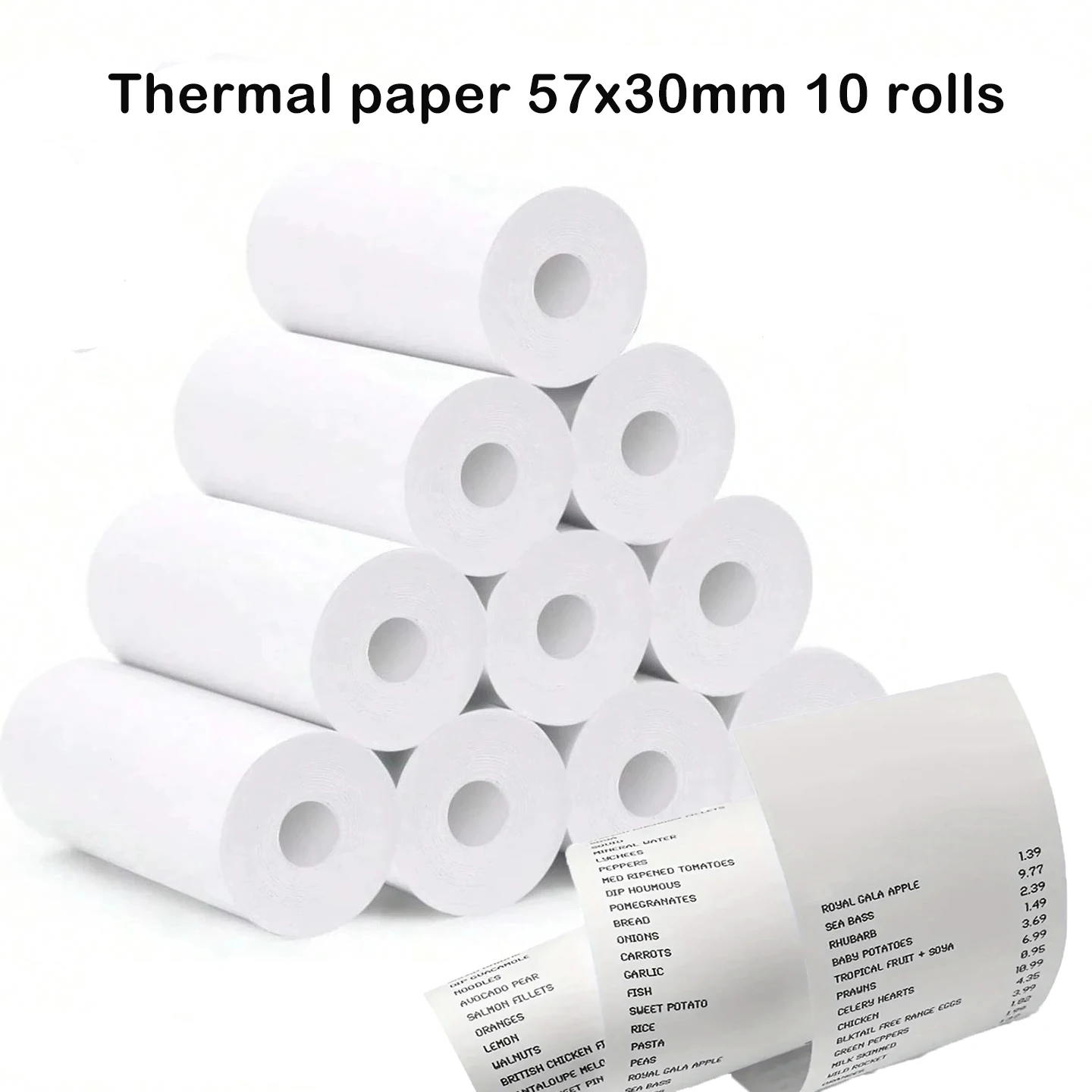 Thermal Paper 57x30mm POS Printer black Font 10 Rolls Mini Mobile Bluetooth Cash Register Roll Paper Bill Receipt Printing