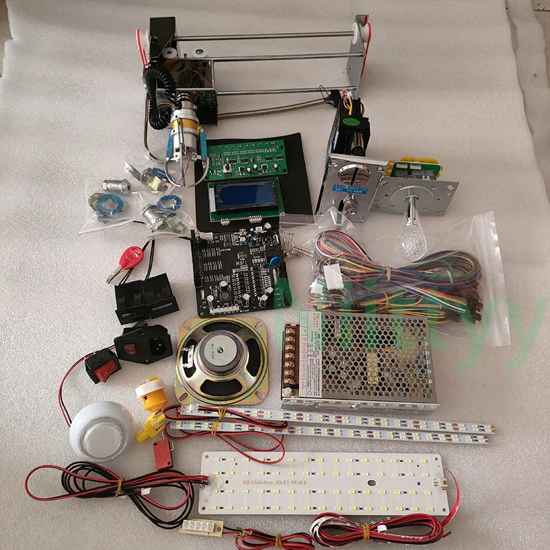 아케이드 미니 장난감 클로 크레인 게임기 DIY 키트 마더보드 LCD 디스플레이 센서 및 와이어 케이블, 스테인레스 스틸 갠트리, 30cm