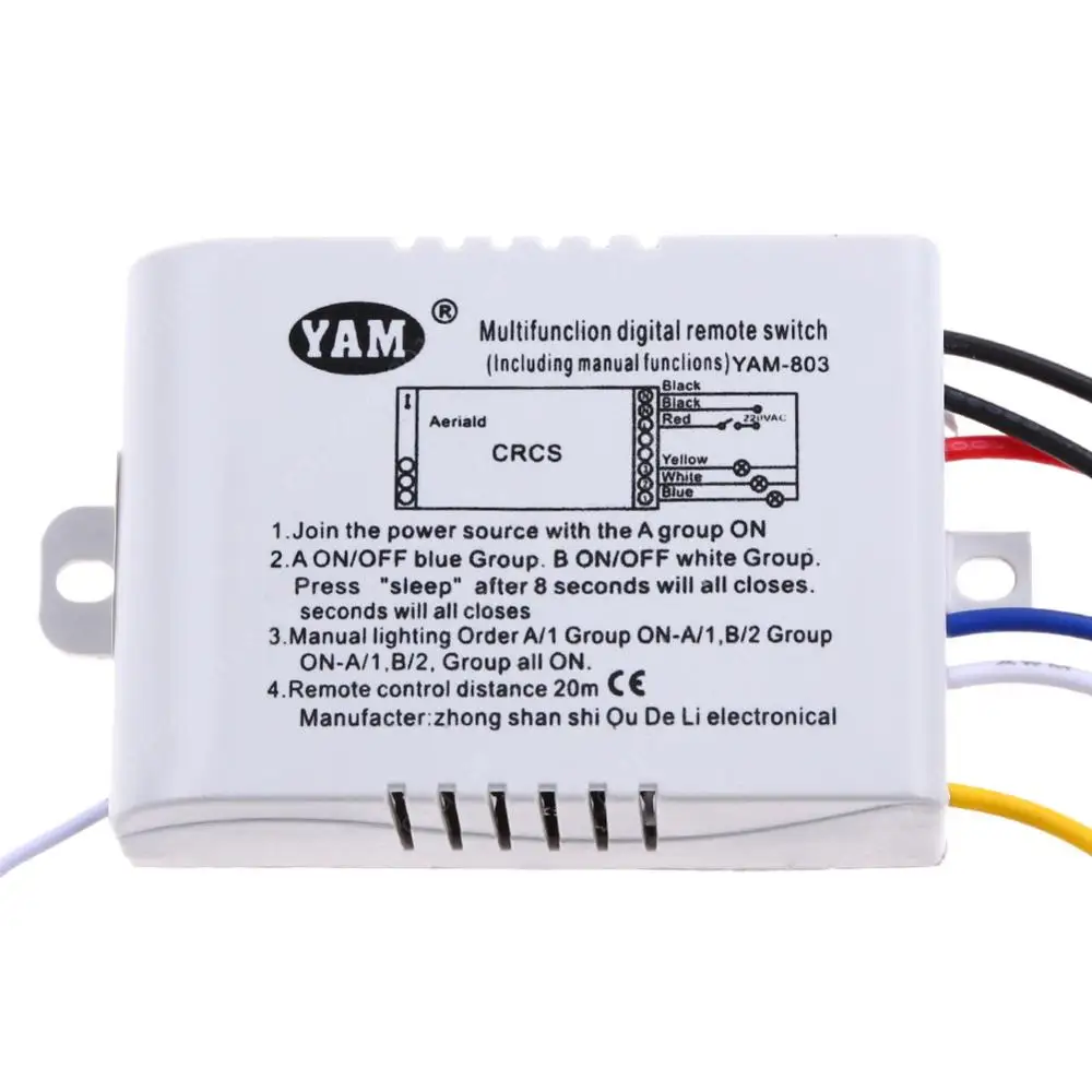 One/Two/Three Way Remote Switch Wireless ON/OFF 220V Lamp Remote Control Switch Receiver Transmitter Within 30m For Lamp Light