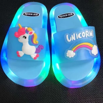 2023 Girl Slippers Children LED Kids Slippers Baby Bathroom Sandals Kids Shoes for Girl Boys Light Up Shoes Toddler 2