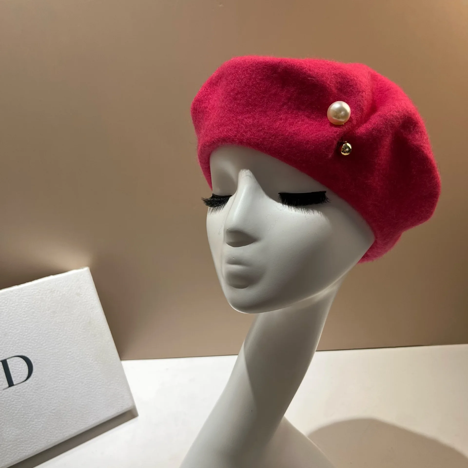 Béret Femme Perles Et Strass - Laine Chaude - Taille Unique - Neuf Sans étiquettes