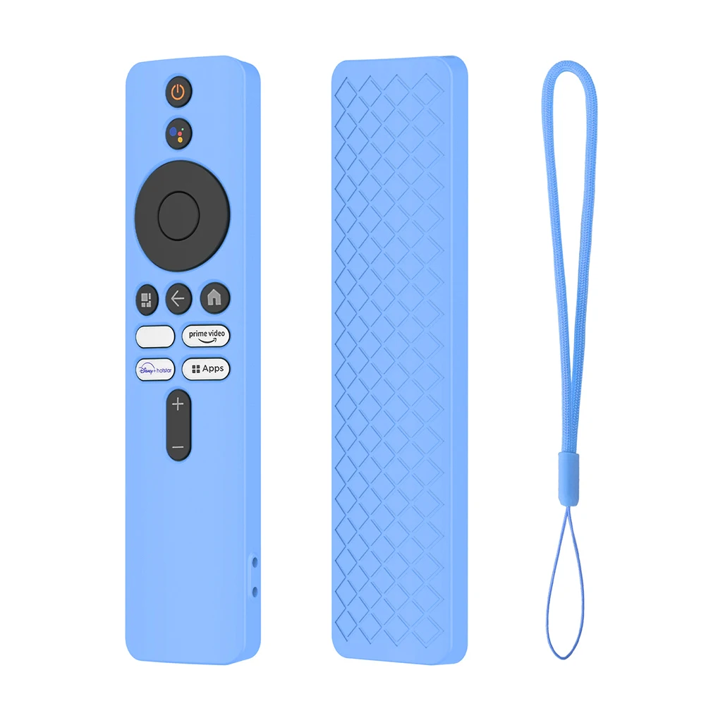 Silicone Drop-Proof Shell Remote Control Cover with Lanyard Shockproof Anti-Slip Accessories for Xiaomi 4K TV MiBoX 2nd Gen