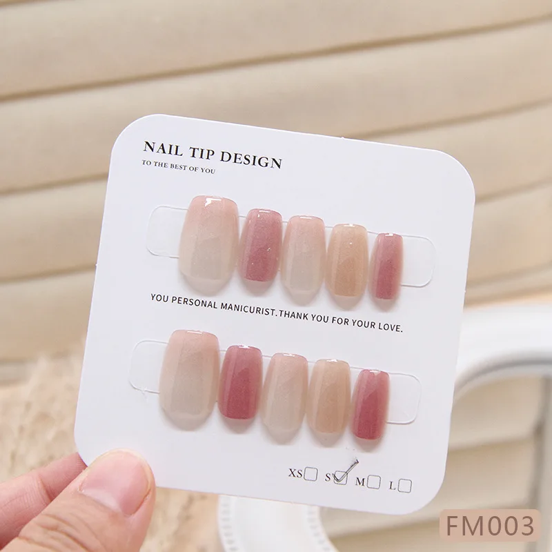 10 Stück Damen-Katzenauge, Farbverlauf, zum Aufdrücken der Nägel, künstliche Nägel, quadratischer Kopf, Mädchen-Dame, zum Aufdrücken der Nägel, tragbar, abnehmbar – Detail 2