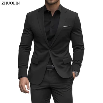 Abiti da uomo di alta qualità per matrimonio 2 pezzi 3 set Blazer elasticizzati eleganti su misura giacche formali gilet pantaloni completo 2025 costume