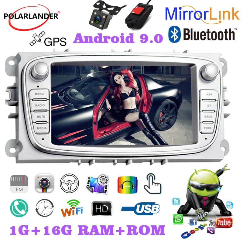

7 Inch 2 Din Capacitive Touch Car Radio GPS WiFi Android iOS Airplay Rear dual USB For Ford/Focus/S-Max/Mondeo 9/GalaxyC-Max