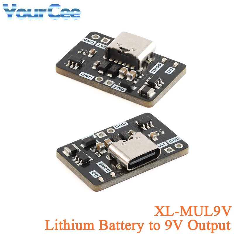 2Pcs Xl-Mul9V 9V Dc Step Up Modulo Di Alimentazione Batteria Al Litio Convertita In Uscita 9V Type-C Llithium Battery Charging Converte