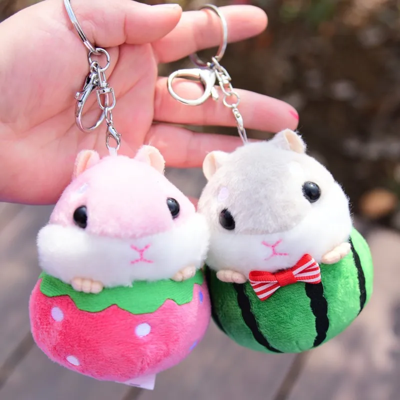 Cartoon Cute Fruit Hamster Pendant Keychain Doll Plush Toy Mouse