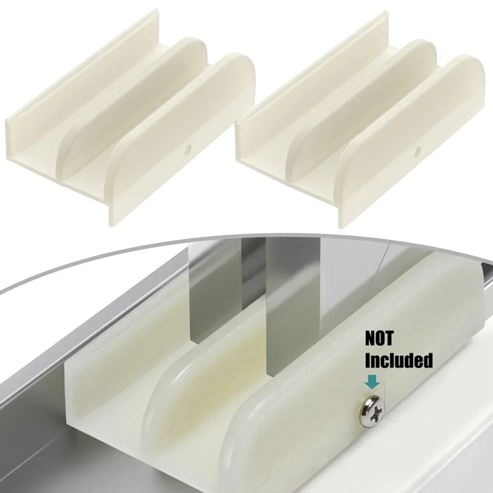 2PCS Sliding Door Sliding Track Plastic Shower Door Plastic Guide Rail 3 Inches Length 9/16 Inches Height Shower Doors Parts