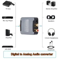 Digital to Analog Audio Converter 192KHz DAC Digital SPDIF Optical to Analog L/R RCA Converter Toslink Optical to 3.5mm Adapter 2