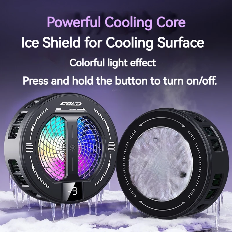 디지털 디스플레이, 스마트 온도 조절, RGB 조명 기능을 갖춘 K36 반도체 휴대폰 쿨러, 모든 휴대폰 및 태블릿과 호환 가능
