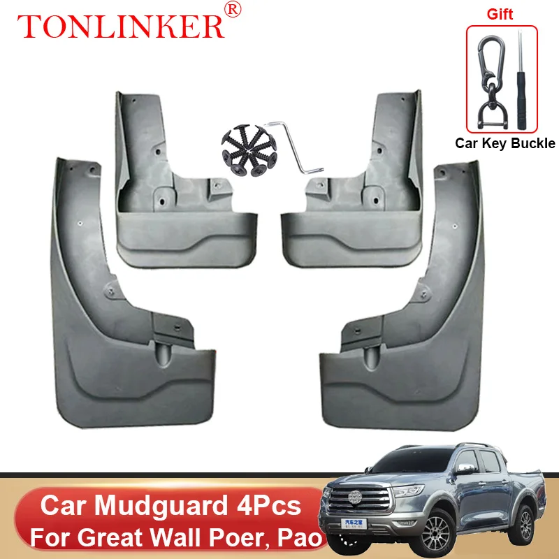 

TONLINKER Car Mudguard For Great Wall Cannon Poe 2020 2021 2022 2023 Pickup Mudguards Splash Guards Fender Mudflaps Accessories