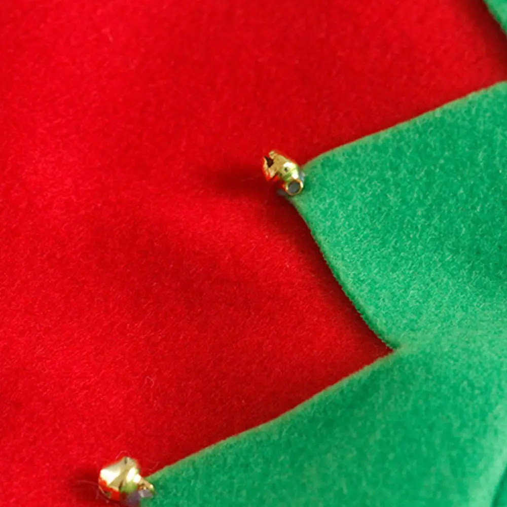 Santa Claus Clown Cap Red Green Patchwork Snowman Beanies Velvet Hats Women Christmas Hats Korean Winter Caps With Metal Bell