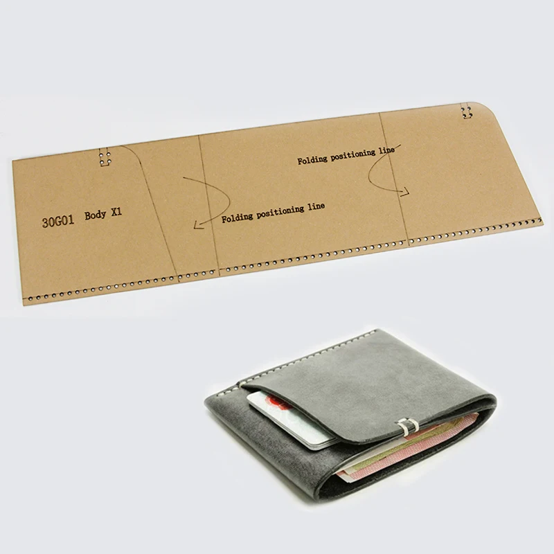 NUBECOM Wallet Card Bag, Handmade Paper Stencil, Leather Template, DIY Leathercraft Tool, Practical Leather Pattern Supplies