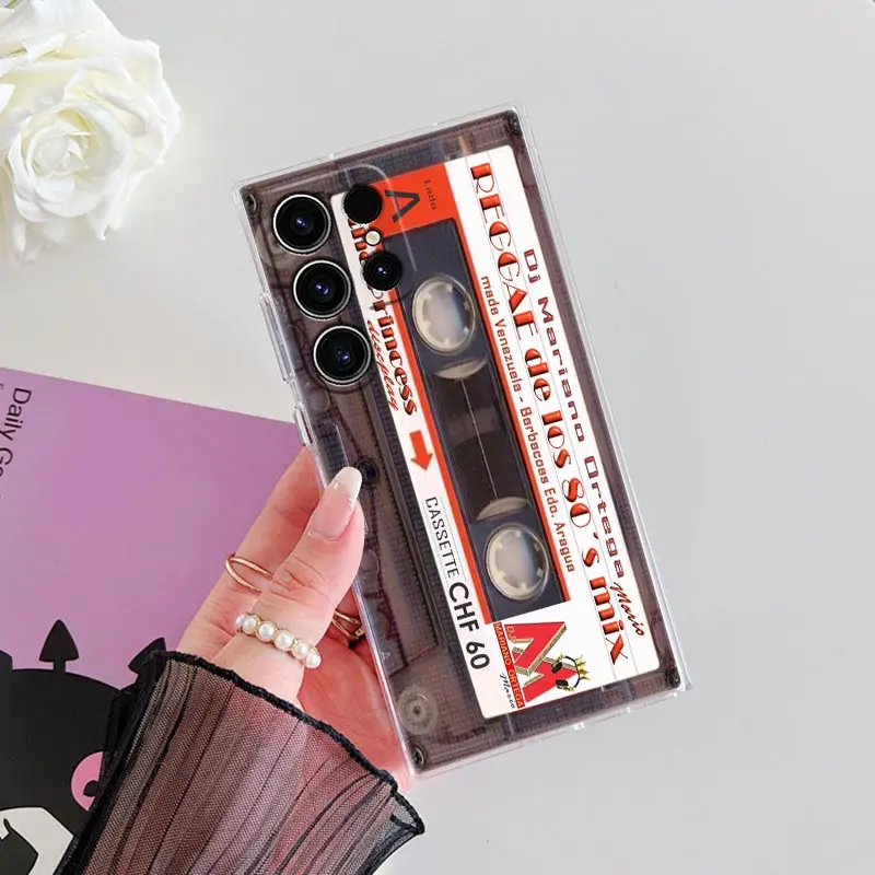 Vintage Cassette Tape Design Clear Phone Case Cover