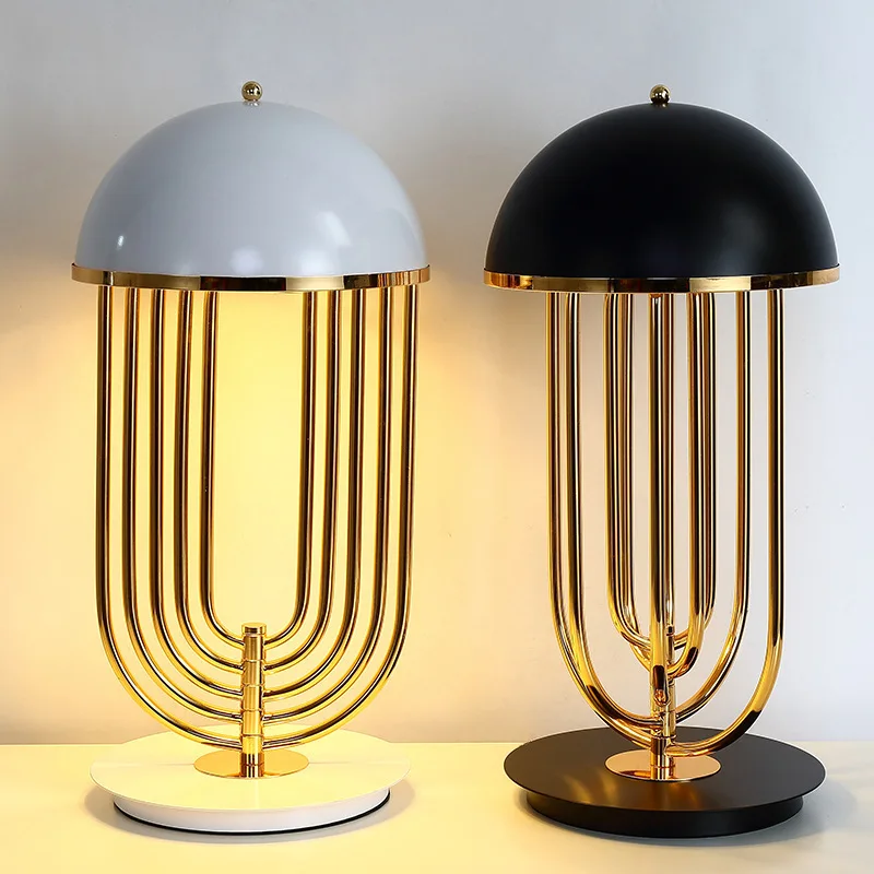 

Golden U-shaped Desk Lights Nordic Modern Home Decoration Originality Table Lamp for Bedroom Ding Table Study Lighting Fixtures