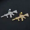 Iced Out AK47 Gun Pendant Rhinestone Stainless Steel Mens Necklace Hiphop Jewelry 3