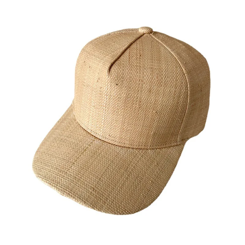 High End Natural Raffia Baseball Cap Adult Unisex Spring Outdoor casquette Cap hand-woven Raffia Summer Women Men Sun Visors Hat