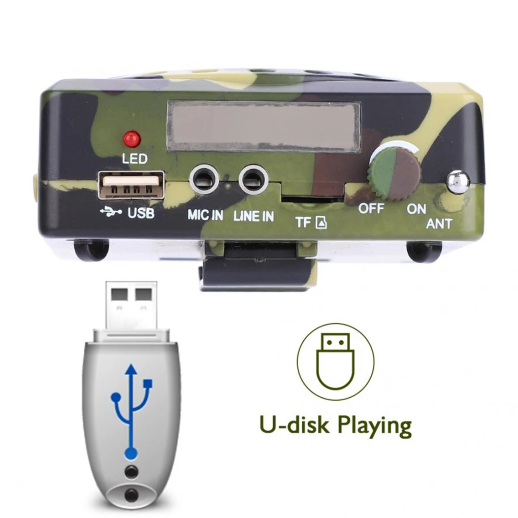 Portable Rechargeable Remote Control Amplifier Universal Outdoor Hunting Sound Amplifier Hunt Accessory Sound Device EU Plug