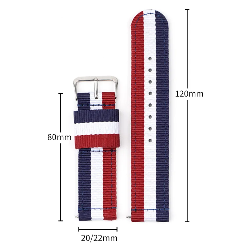Canvas Nylon Bracelet - 20mm/22mm – Durable Wristband