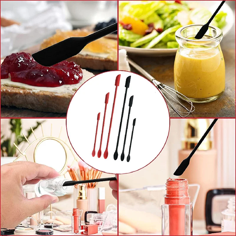 Silicone Spoon 3Pcs Silicone Cream Spatula Small Makeup Mini Spatula Tiny For Kitchen Glass Jar Bottle Beauty Cosmetic