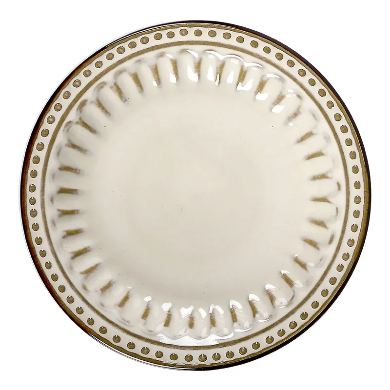 6PCS Set 8inch 10inch Ceramic Creative Western Food Plate Steak Spaghetti Tableware Pasta Home Salad Bowl dishes and plates sets