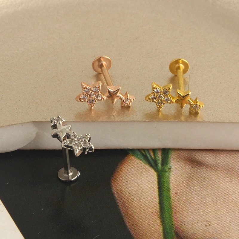 Cartilage Earring Silver Cartilage Earrings for Women Helix Piercing Jewelry Tragus Piercing Jewelry Forward Helix Earrings Plas