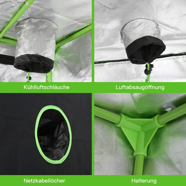 Üvegházhatású Ültetés Sátor Gyors Növekedés A Növények Fekete Ültetési Doboz Beltéri 600D Reflektív Mylar Grow - Image 6